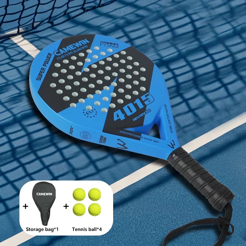 Raquette de padel Luxury Series Teardrop - Technologie aérodynamique et grip personnalisé - Carbone avec cœur EVA noir