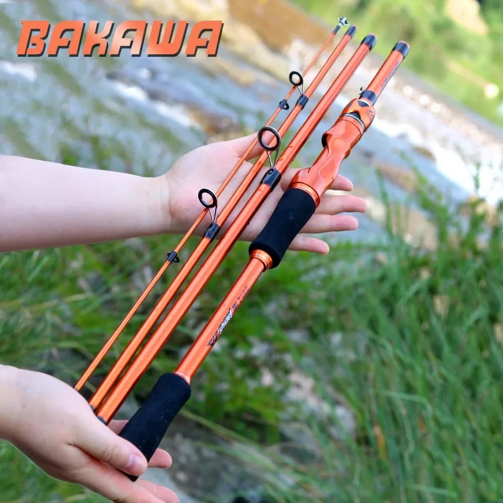 Canne de pêche voyage BAKAWA 4 sections 1.8-2.1m ultralégère - Pêche au leurre portable manche EVA