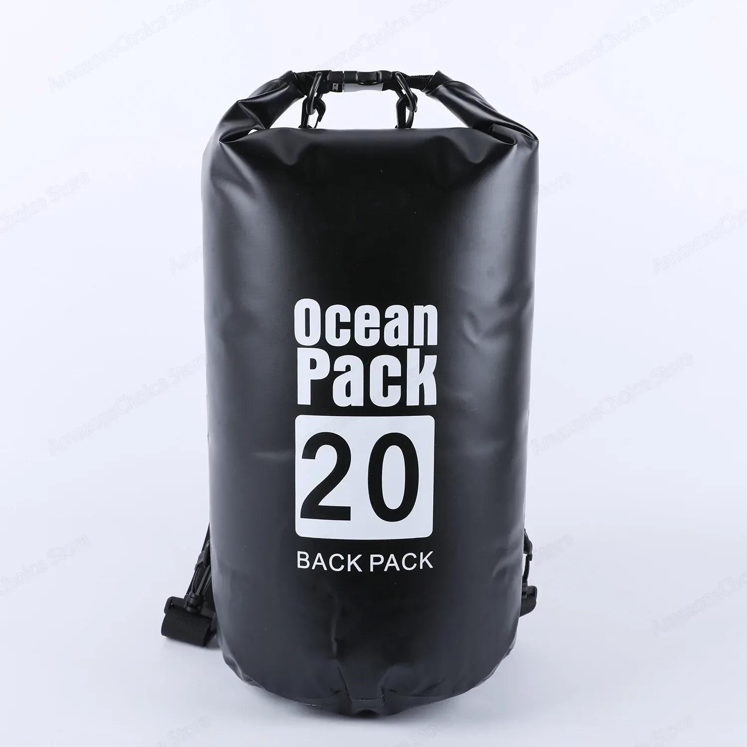 Sac étanche PVC 2L à 30L pour kayak pêche natation sports nautiques rangement équipement outdoor