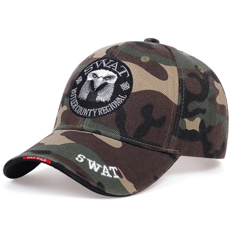 Casquette tactique SWAT Eagle brodée - Modèle militaire pour pêche et activités outdoor