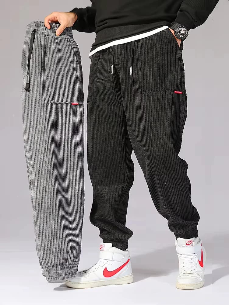 Pantalon velours côtelé pêche baggy confortable hiver automne pour homme loose jogger