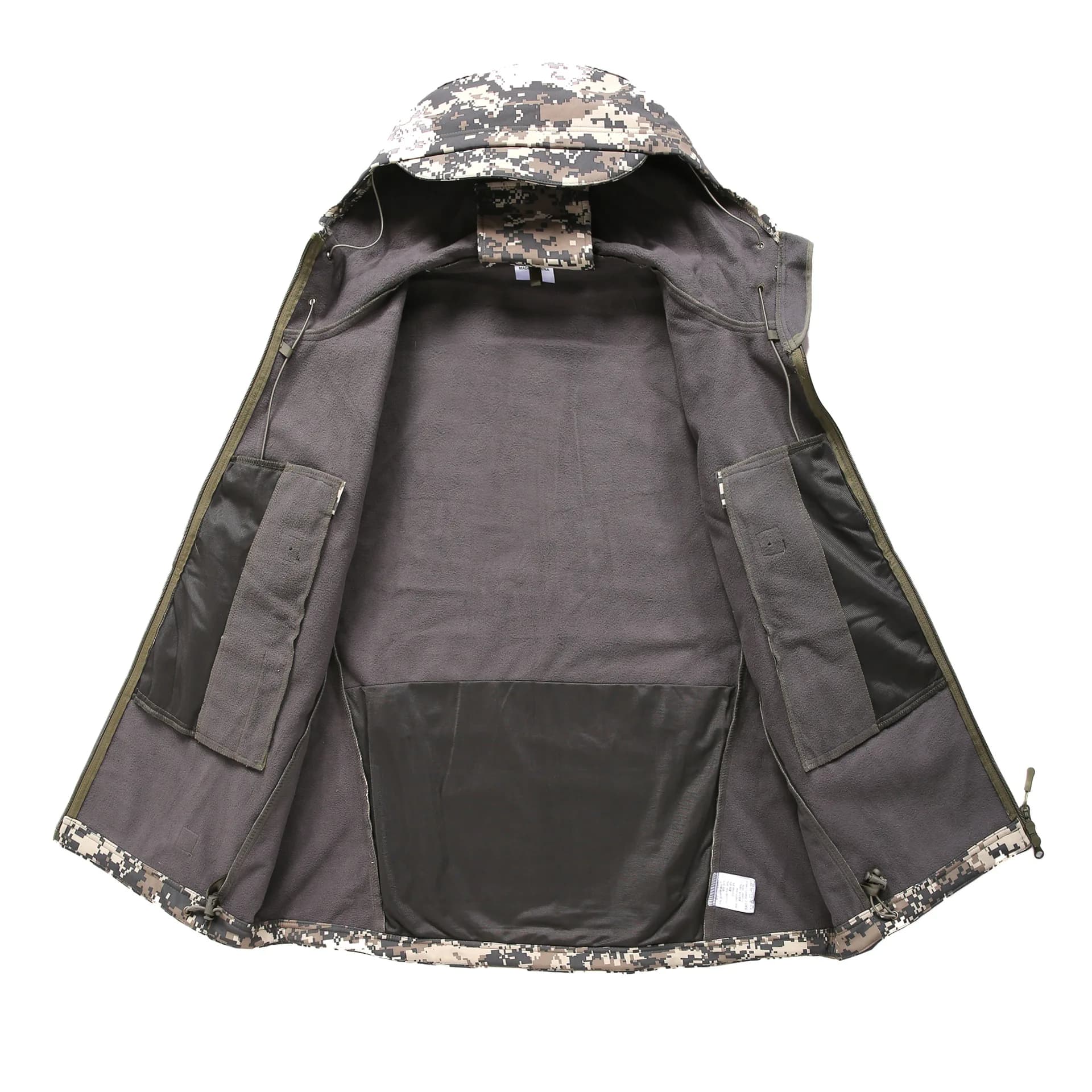 Veste tactique shark skin softshell multicam imperméable polaire pour pêche outdoor grande taille