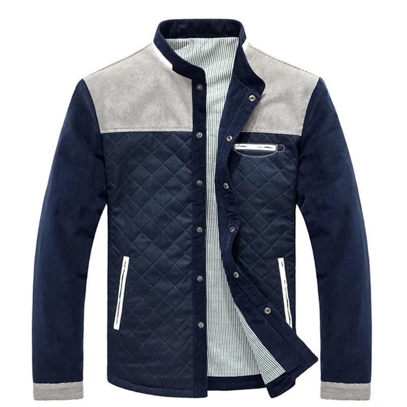 Veste baseball vintage homme pêche printemps automne - Veste slim fit patchwork casual