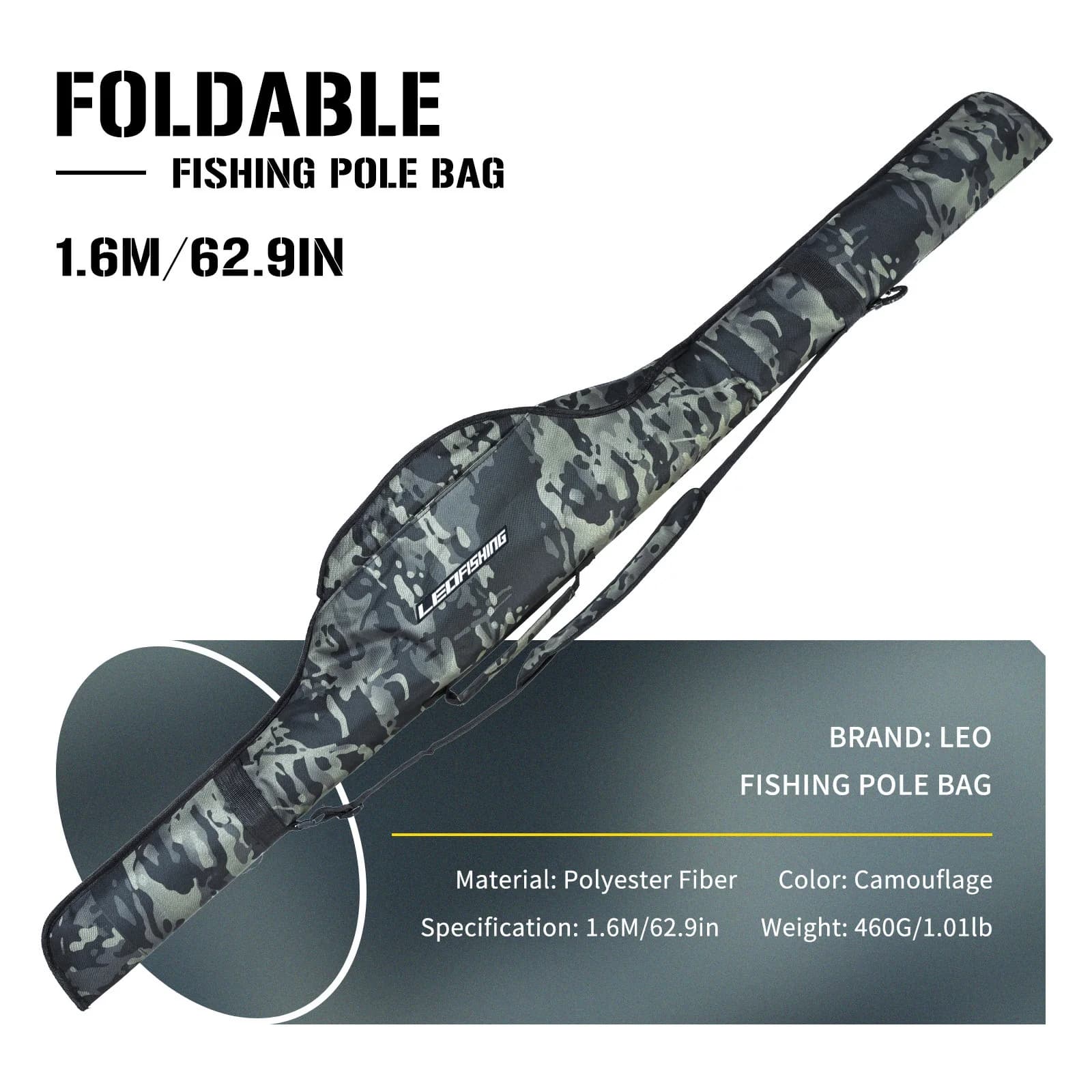Sac de pêche pliable 160/140/120cm pour cannes à pêche - Stockage transportable matériel pêche France