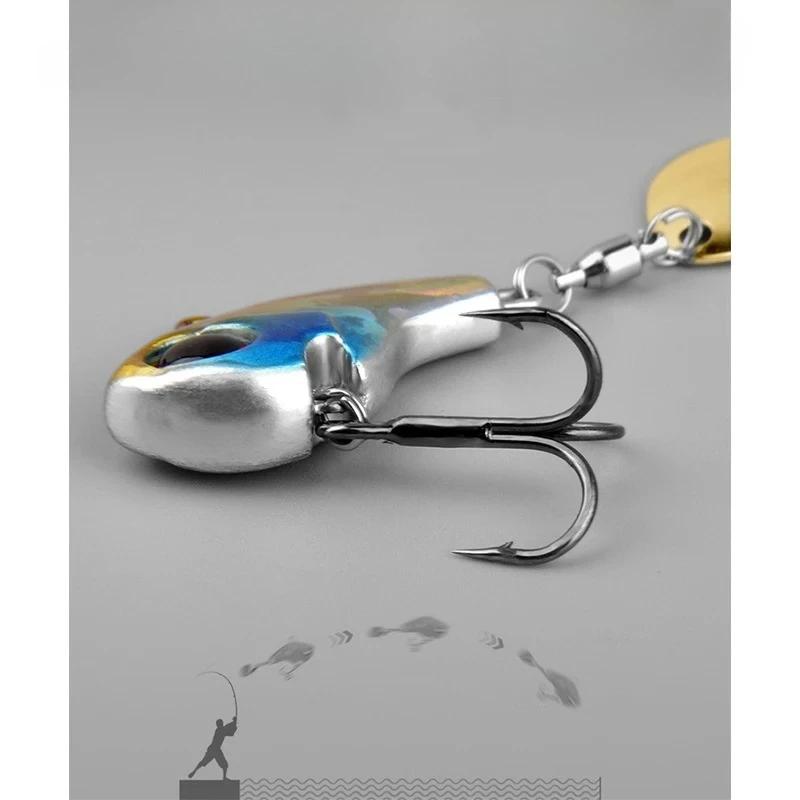 Kit de leurres de pêche 5 pièces métal VIB, leurres plombés spinner et cuillères pour carnassiers
