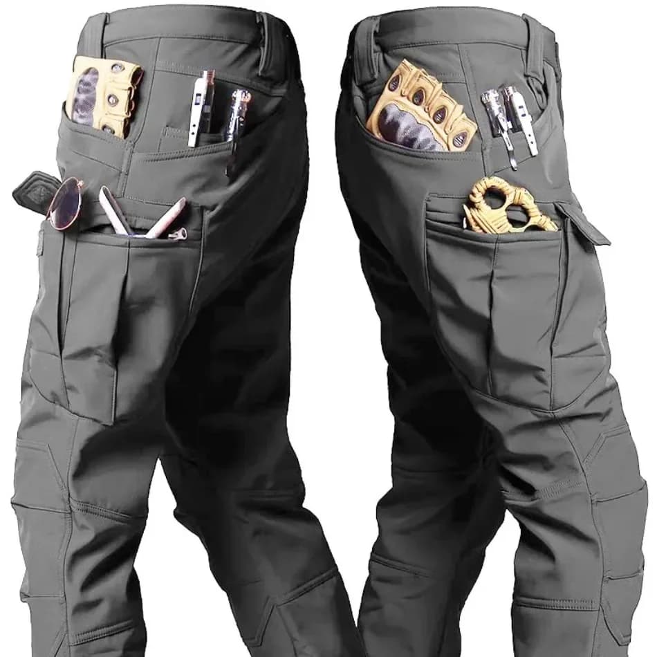 Pantalon tactique hiver homme peau de requin - imperméable et coupe-vent pour pêche hivernale