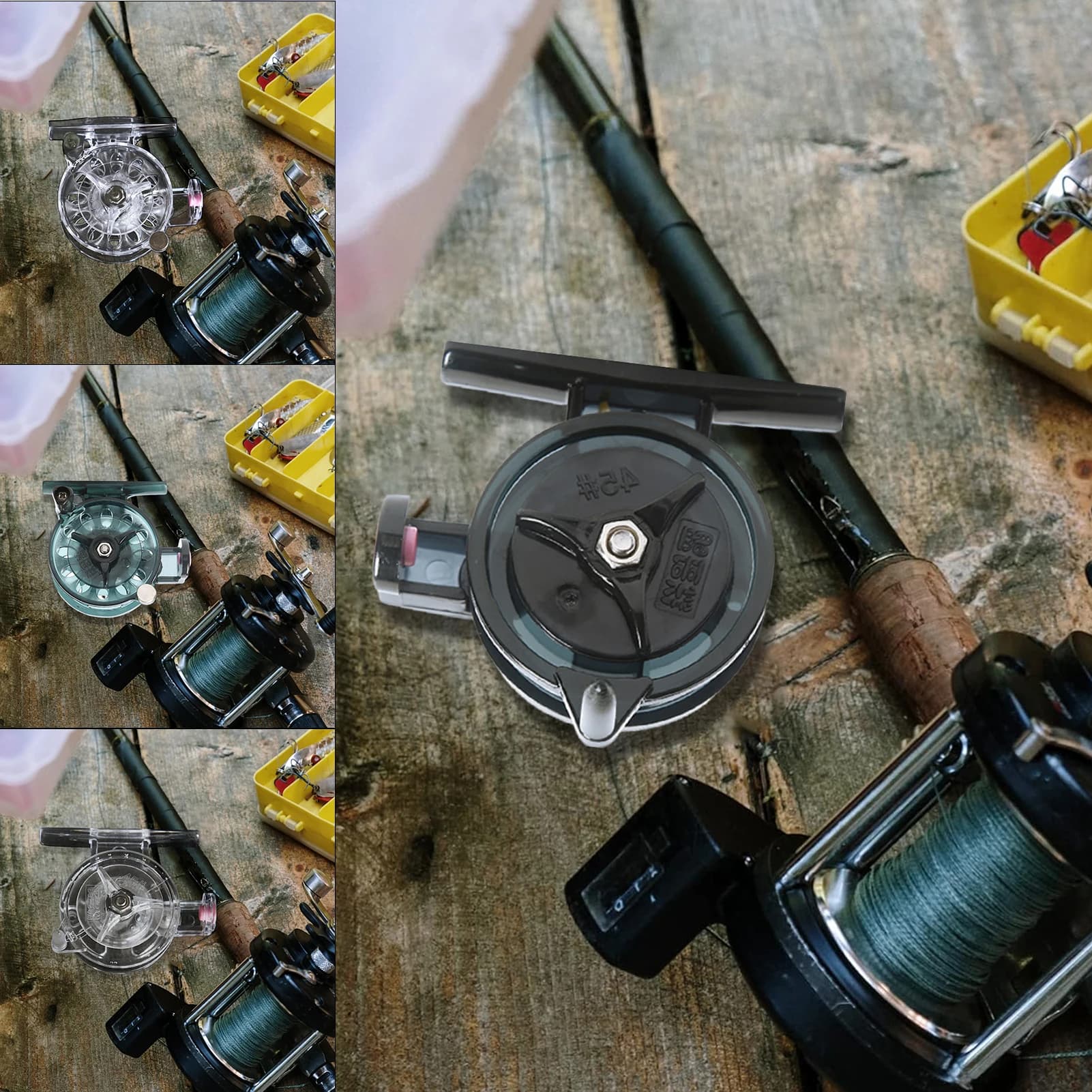 Moulinet de pêche sur glace spinning 45#/55#, roue pour pêche hivernale, moulinet casting et spinner, pour pêche en eau froide