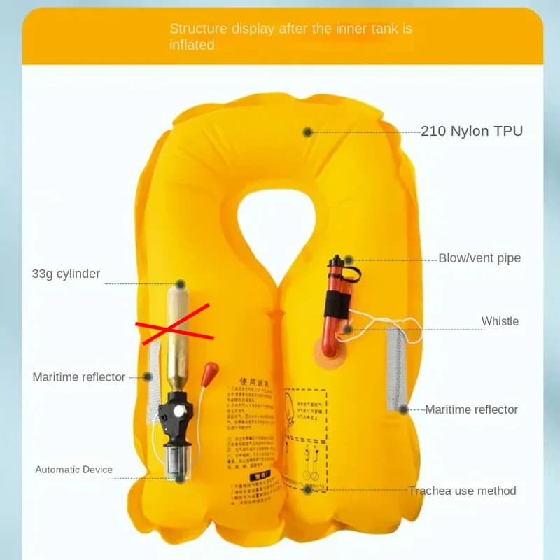 Veste de sauvetage gonflable pêche adulte Luya, gilet de sécurité auto-manuel pour baignade