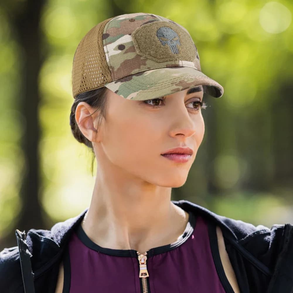 Casquette de pêche camouflage crâne pour sports nautiques et protection solaire été