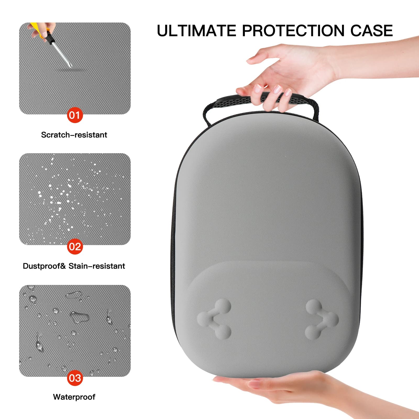 Étui de protection rigide Meta Quest 3/3S - Coque anti-choc transport casque VR et manettes accessoires
