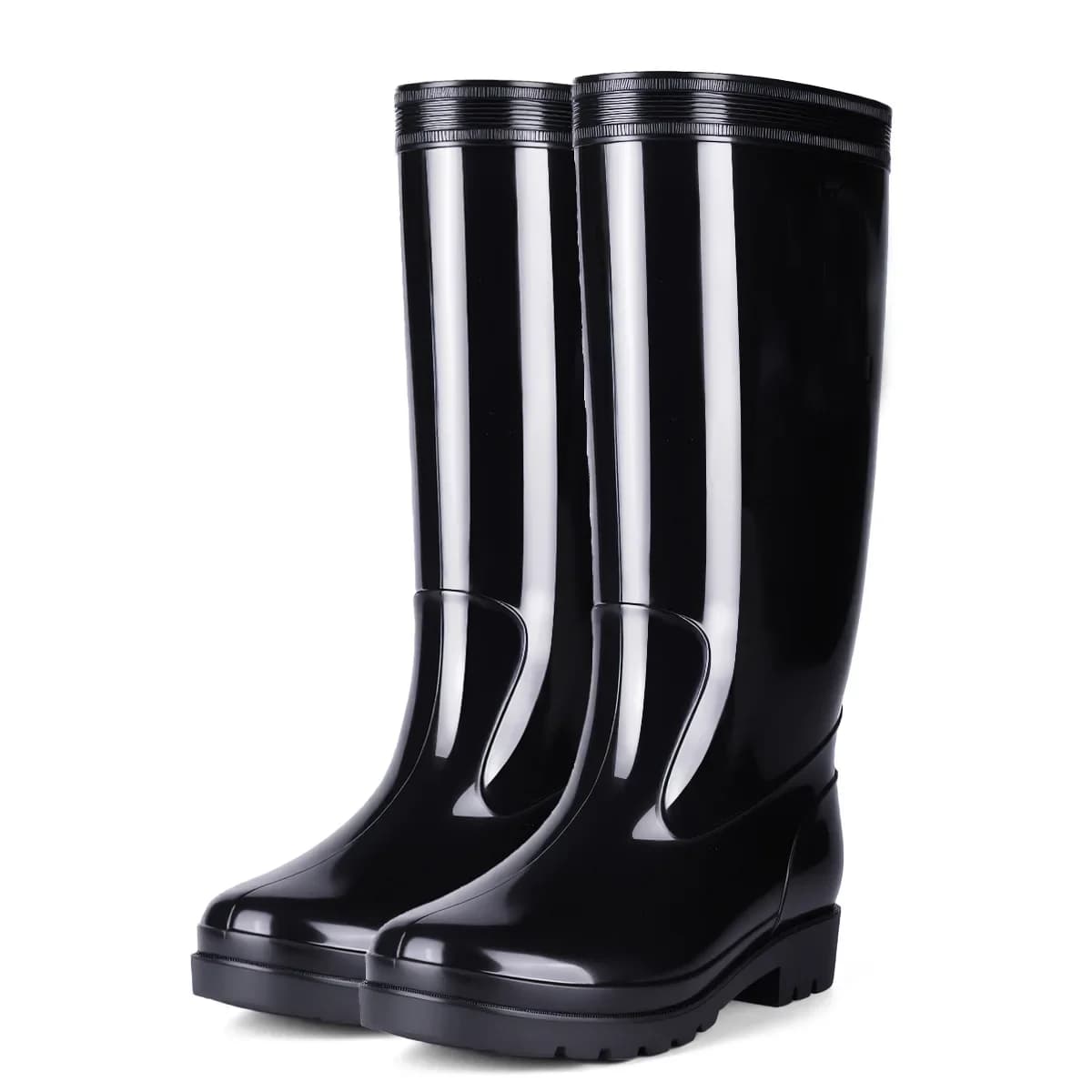 Bottes de pluie homme tube long épaissi imperméables extérieur anti-dérapage doublure polaire chaudes