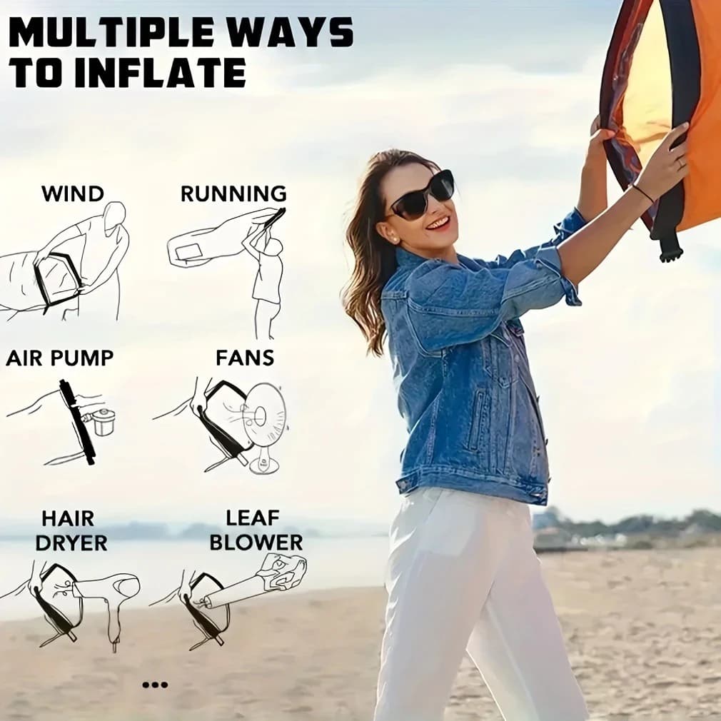 Canapé gonflable portable pour une personne - Lit de camping confortable pour pêche et plage