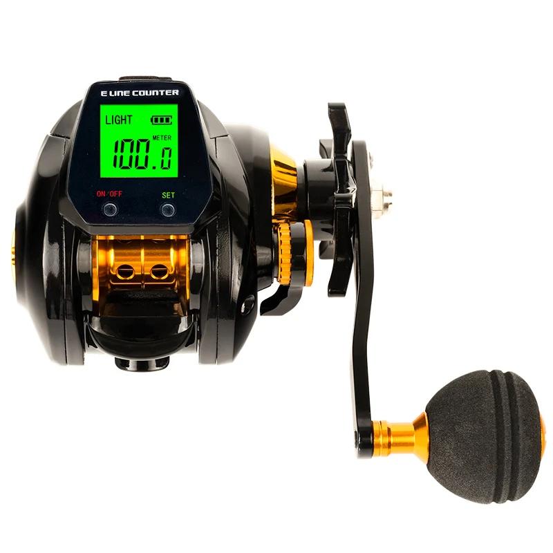 SAMOLLA Baitcasting Fishing Reel Electronic Big Led Screen High Speed 7.2:1 10kg