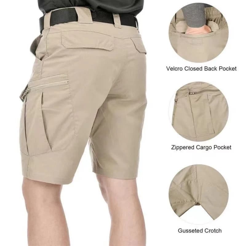 Short cargo homme été - Pantalon trekking imperméable, randonnée pêche camping sports outdoor