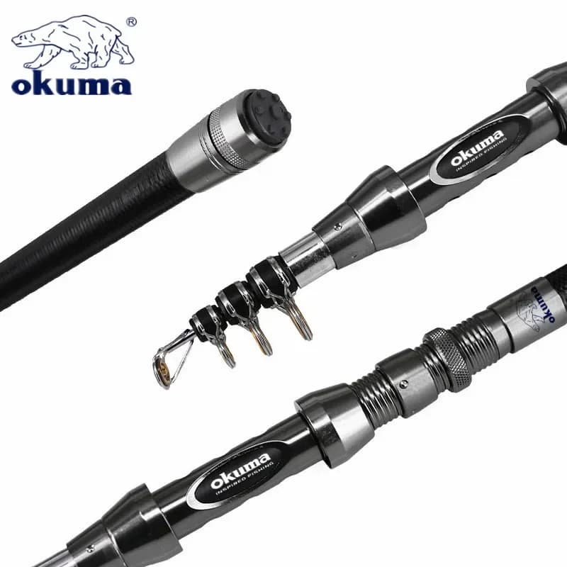 Canne spinning OKUMA New Carbon Rock 1.5-2.7m avec anneaux céramique, pour pêche rocheuse et mer