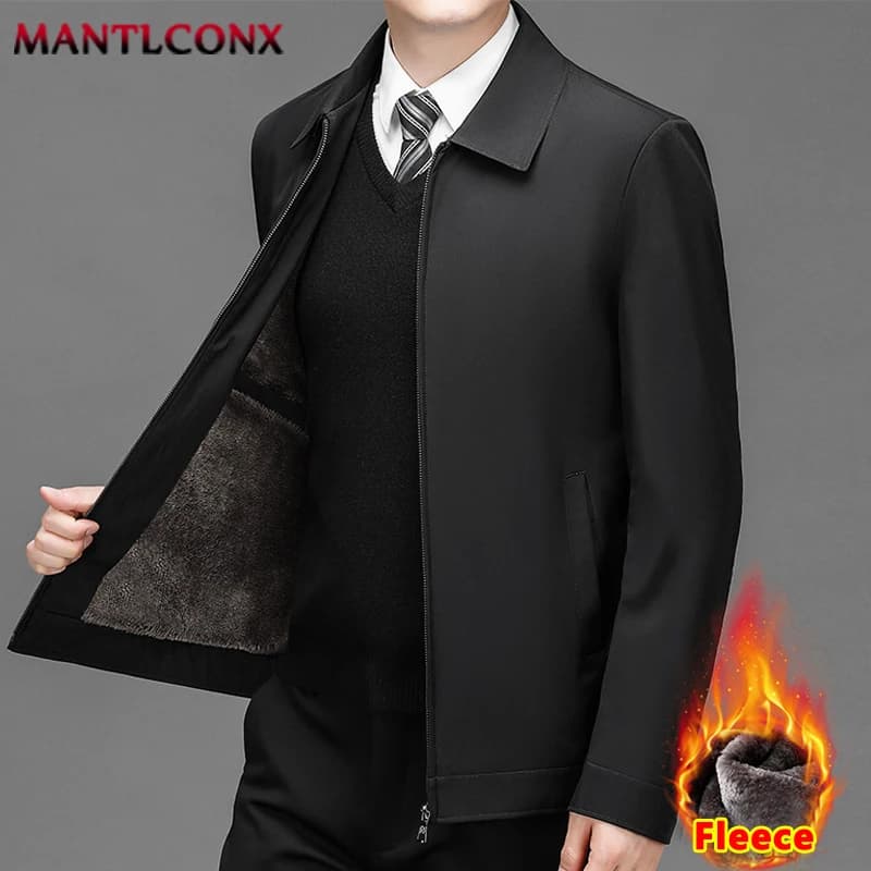 Veste polaire épaisse homme coupe-vent hiver automne blazer chaud manteau décontracté affaires