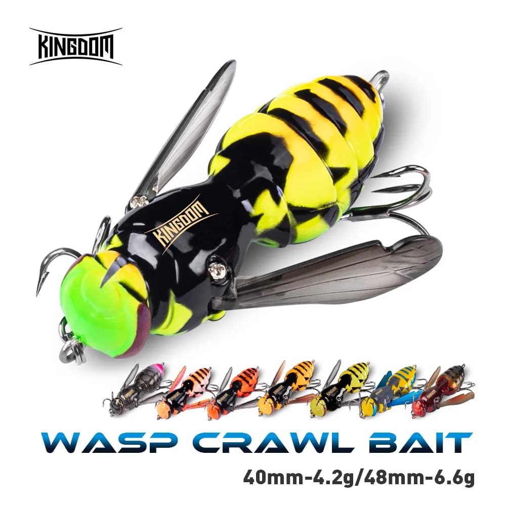 Leurre insecte guêpe flottant pour brochet et perche - Wobbler 4.2g à 6.6g leurre dur bio bass carpe
