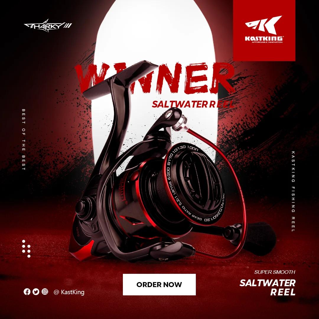 Moulinet KastKing Sharky III résistance eau - Frein 18KG - Innovant pour pêche brochet black-bass puissance