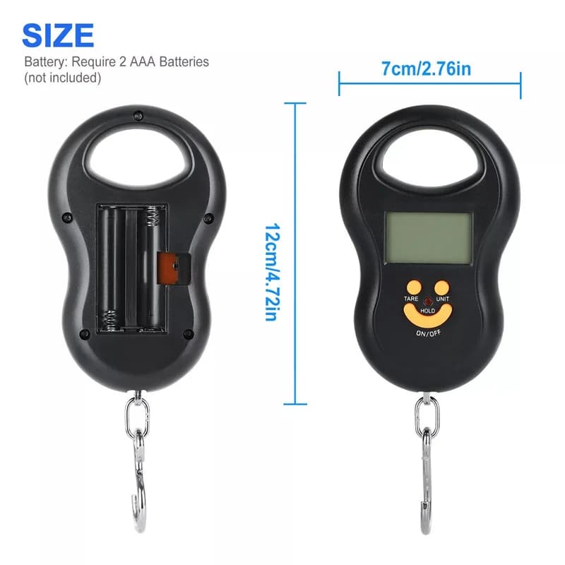 Balance numérique pêche 50kg/10g avec rétroéclairage - Pèse-poisson et bagages électronique portable
