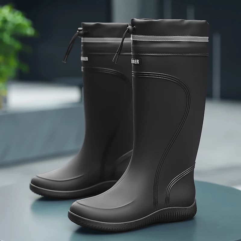 Chaussures de pluie homme imperméables quatre saisons semelles souples antidérapantes confort travail extérieur