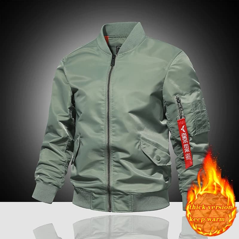 Veste bomber Air Force MA1 homme printemps automne hiver - Baseball épaisse coupe-vent chaude en coton
