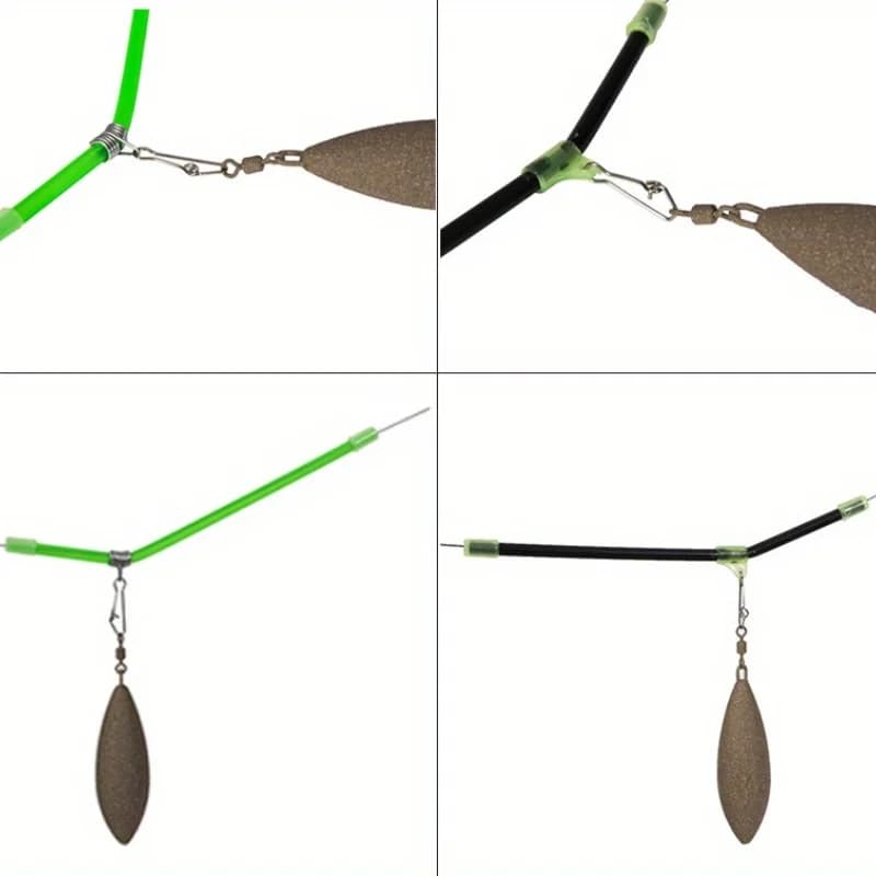 20 pièces bas de ligne anti-emmêlement luminescents avec connecteur à clip pour pêche en mer