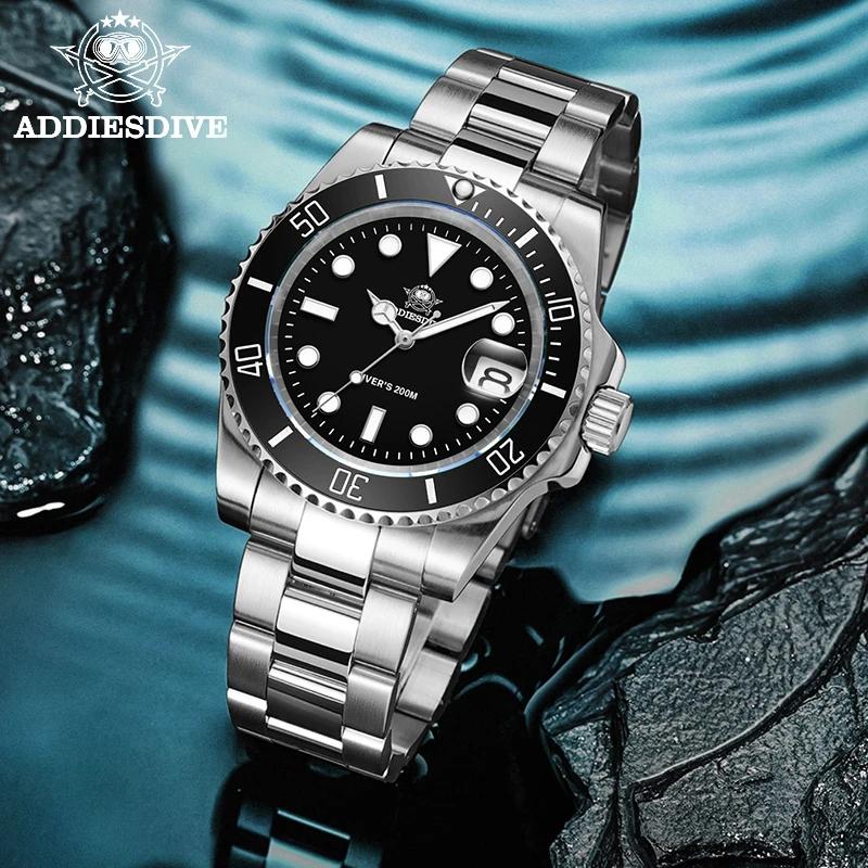 Montre homme ADDIESDIVE acier inoxydable étanche - Montre quartz sport business loisirs européen