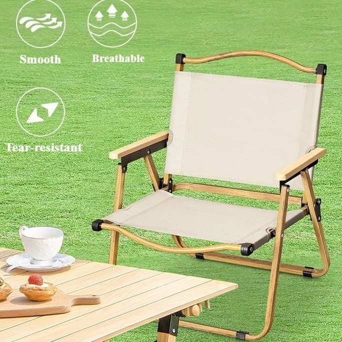 Chaise de pêche pliante acier inoxydable léger avec dossier pour jardin extérieur