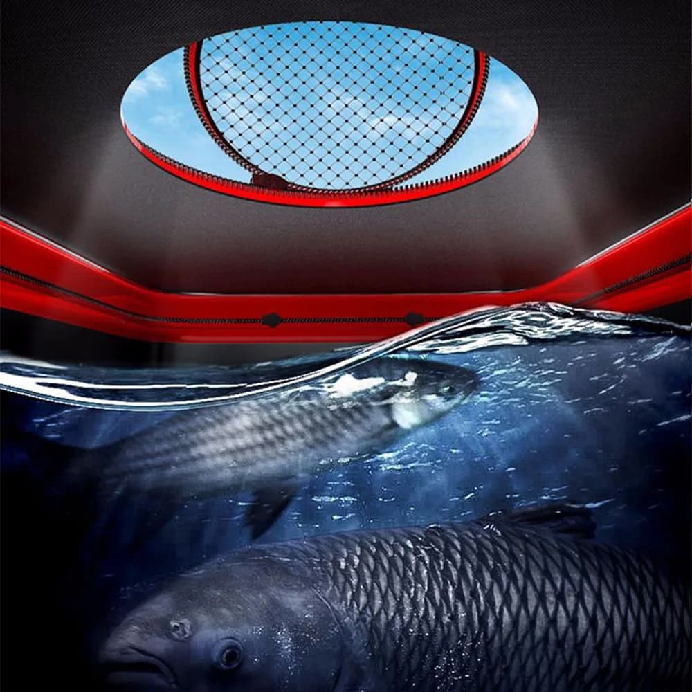 Seau EVA pour poissons vivants avec couvercle filet respirant et poches latérales - Protection poissons pêche