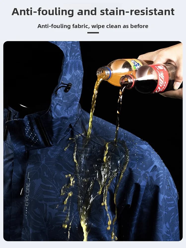Veste imperméable homme pêche automne avec capuche - Vêtement technique extérieur grande taille