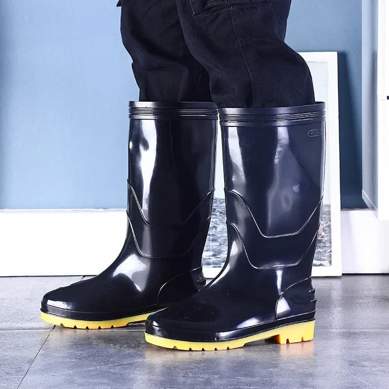 Bottes de sécurité pêche PVC semelle souple épaissie imperméables antidérapantes pour hommes temps chaud