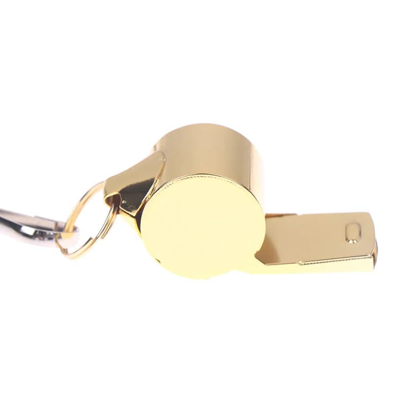 Sifflet de survie en acier inoxydable doré avec cordon pour pêche et activités outdoor - Accessoire sécurité