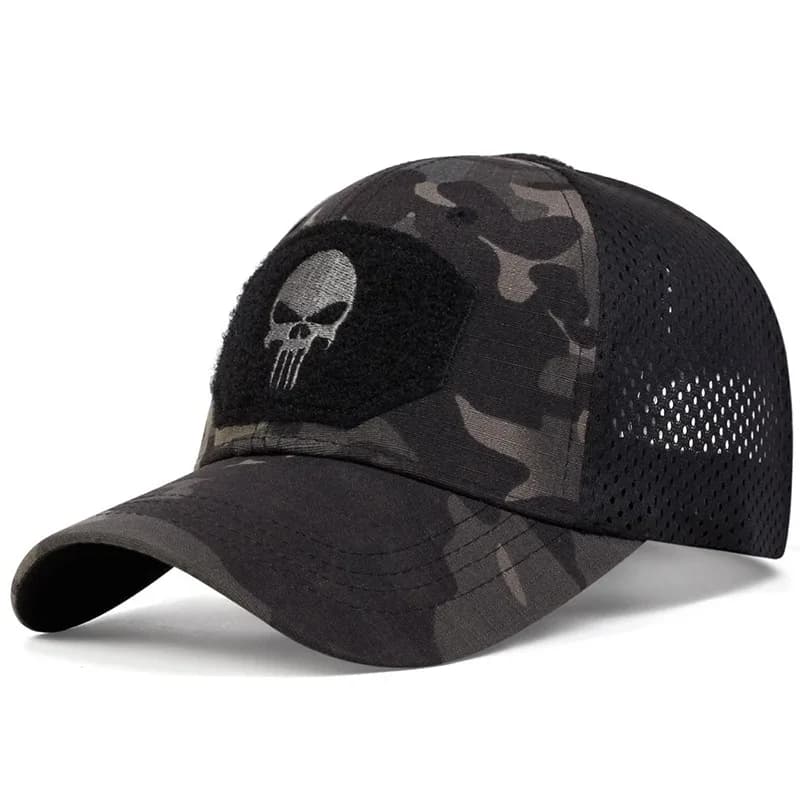 Casquette baseball brodée crâne printemps automne réglable - Protection UV pour pêche et outdoor