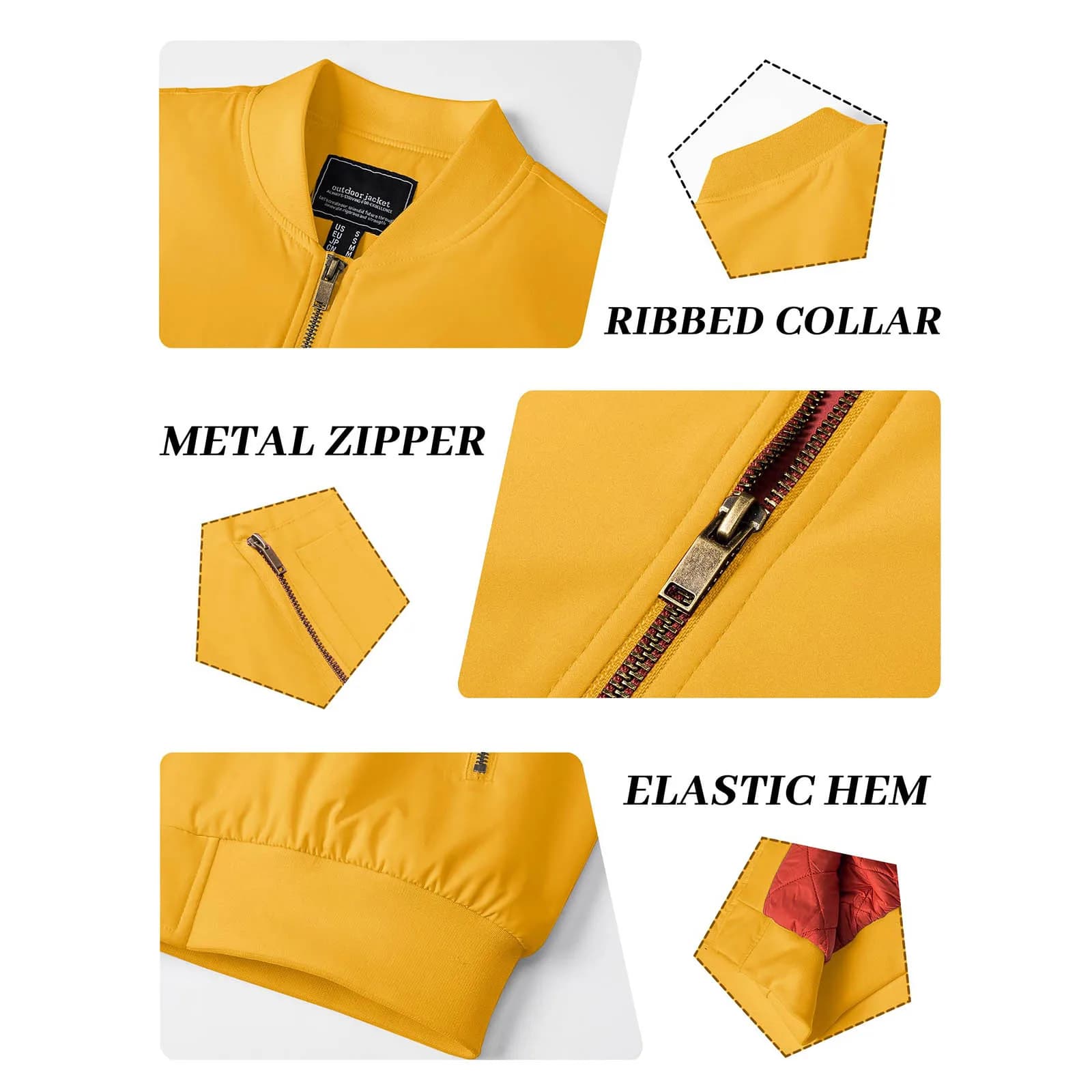 Bomber jacket homme rembourré chaud hiver zip casual baseball pilote coupe-vent varsity