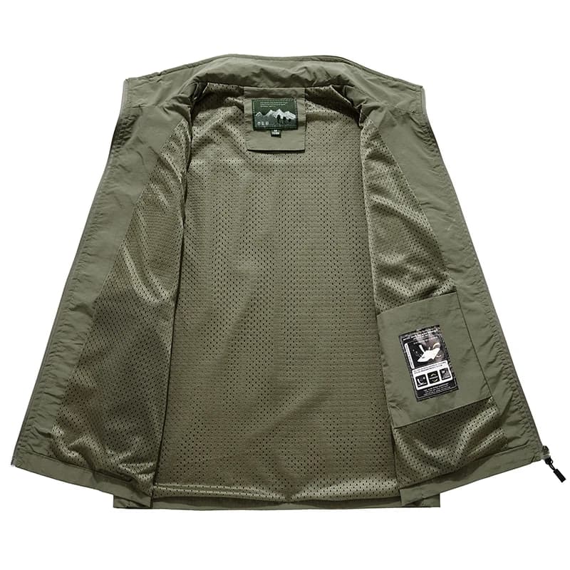 Veste sans manches homme pêche été respirante avec multiples poches pour équipement extérieur 8XL