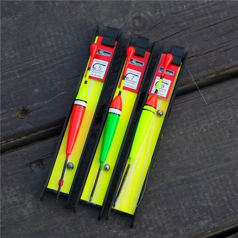 Kit de flotteurs pêche débutant 3 pièces pour eaux peu profondes avec bouchons droits et montage
