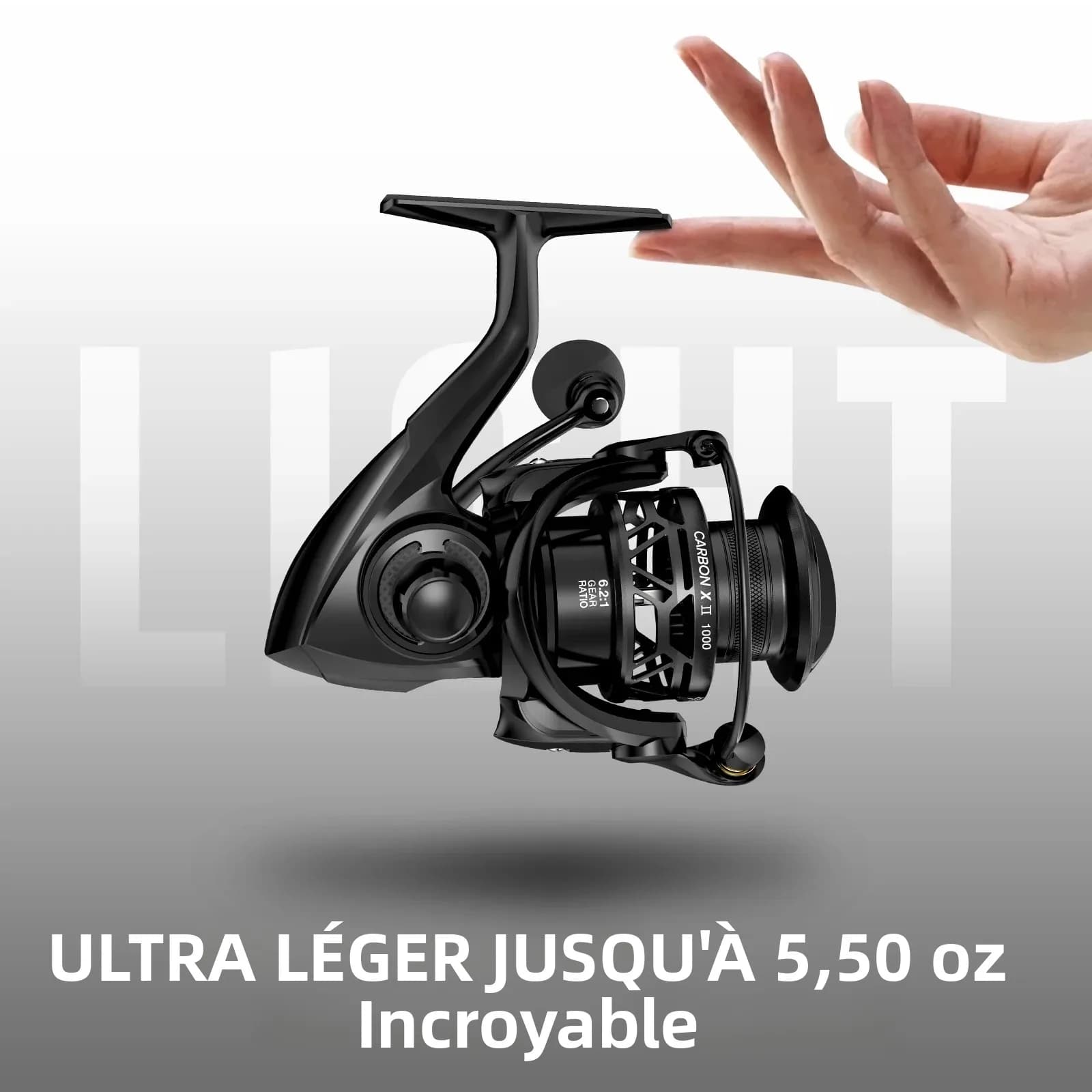 Moulinet spinning Piscifun Carbon X II 156g - 10+1 roulements frein 10kg pour pêche ultralégère précise
