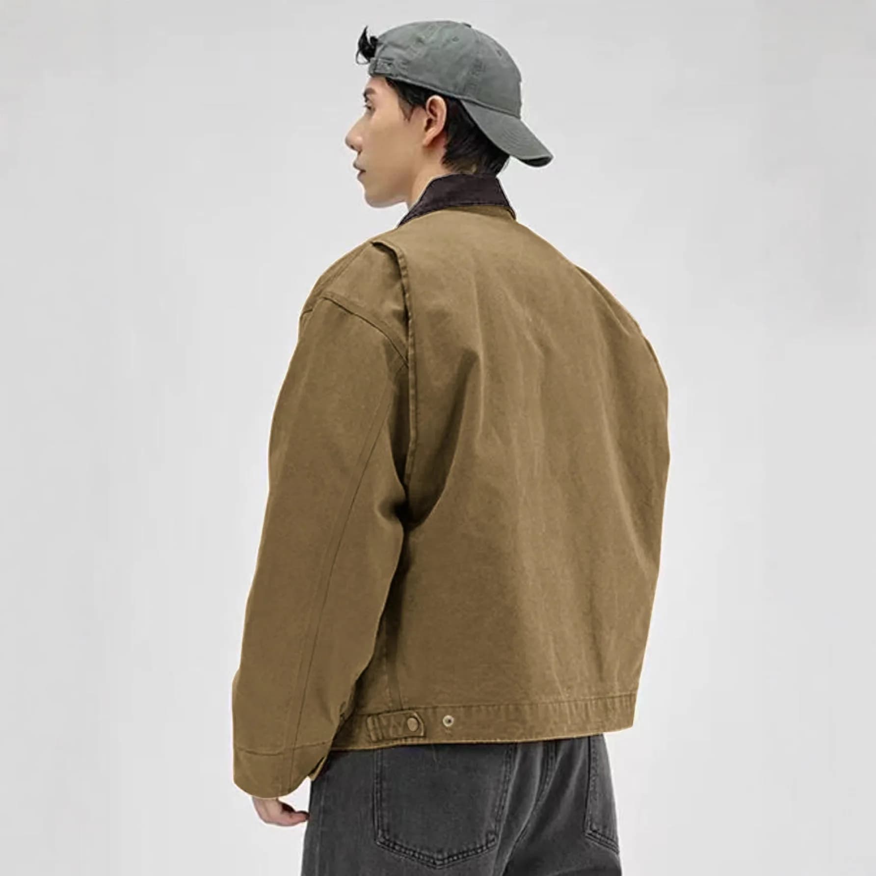 Veste de pêche travail délavée Detroit - Col rabattu pour pêche printemps-automne