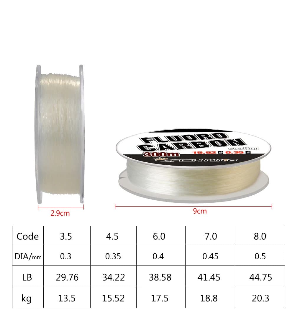 Ligne de pêche monofilament Nylon fluorocarboné 300m super résistante pour carpe professionnelle