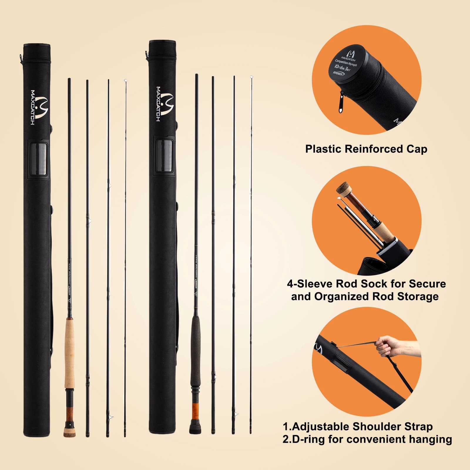 Canne à mouche compétition Maxcatch 10'0''/10'6'' 2/3WT InTouch pour la pêche en nymphe au toc (euro nymphing)