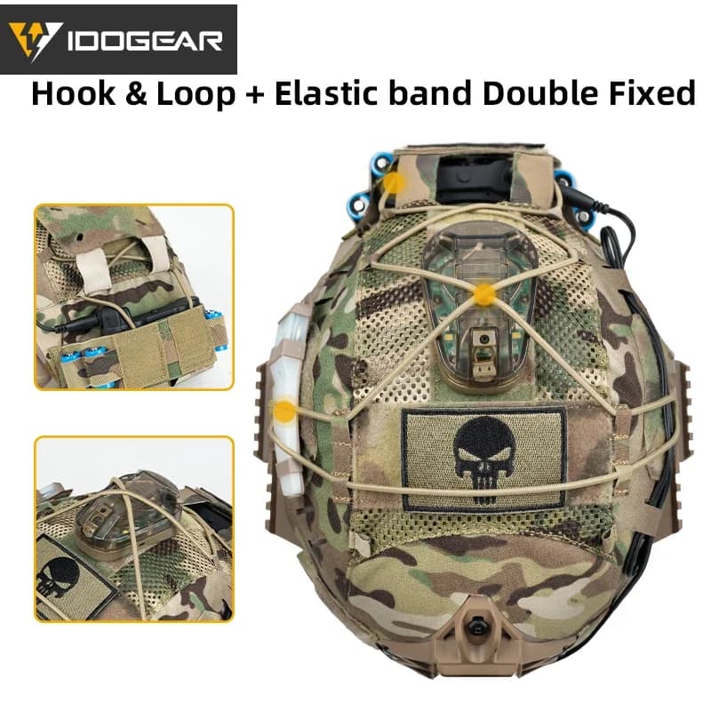 Housse casque tactique pêche IDOGEAR 3814 - Protection Wendy 3.0 avec poches NVG