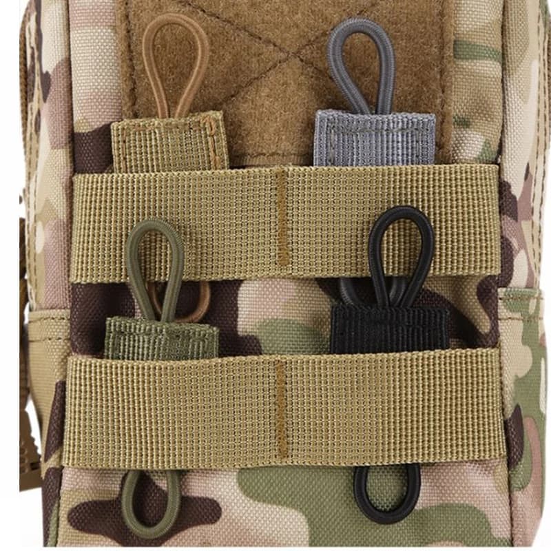 2x Bretelles élastiques MOLLE système sac à dos fixation antenne bâton tube gilet chasse pêche