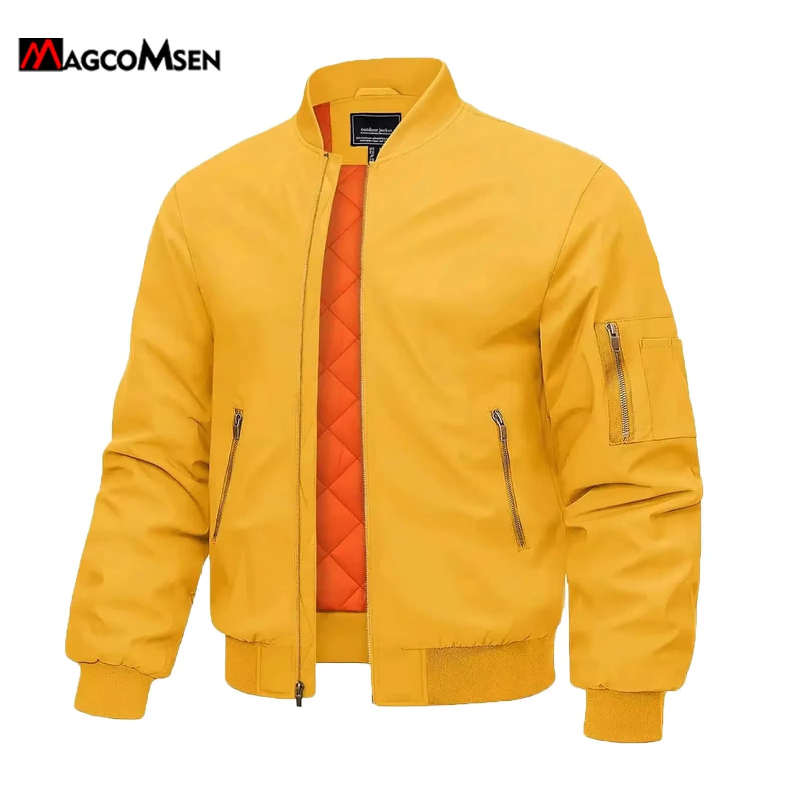Bomber jacket homme rembourré chaud hiver zip casual baseball pilote coupe-vent varsity