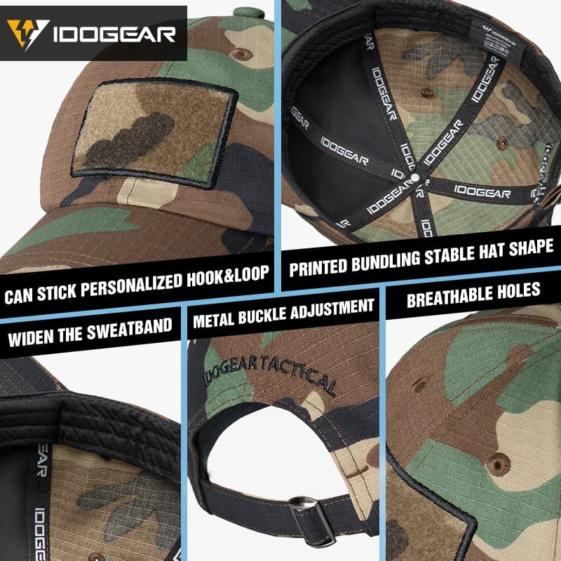 Casquette tactique IDOGEAR respirante - Ajustable pour pêche sportive et activités nautiques