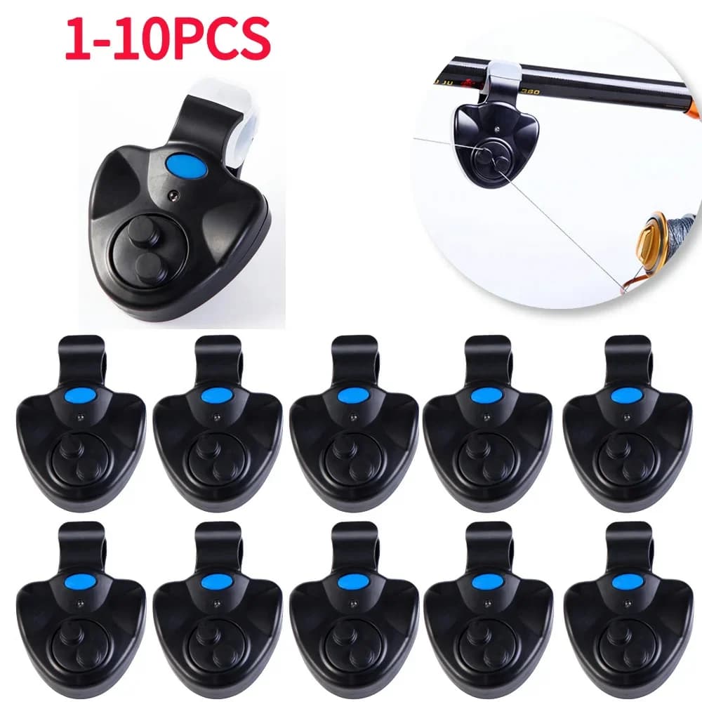 Alarme LED Portable Pêche Carpe 1-10PCS Indicateur Morsure Sonore Tampon Canne Accessoires