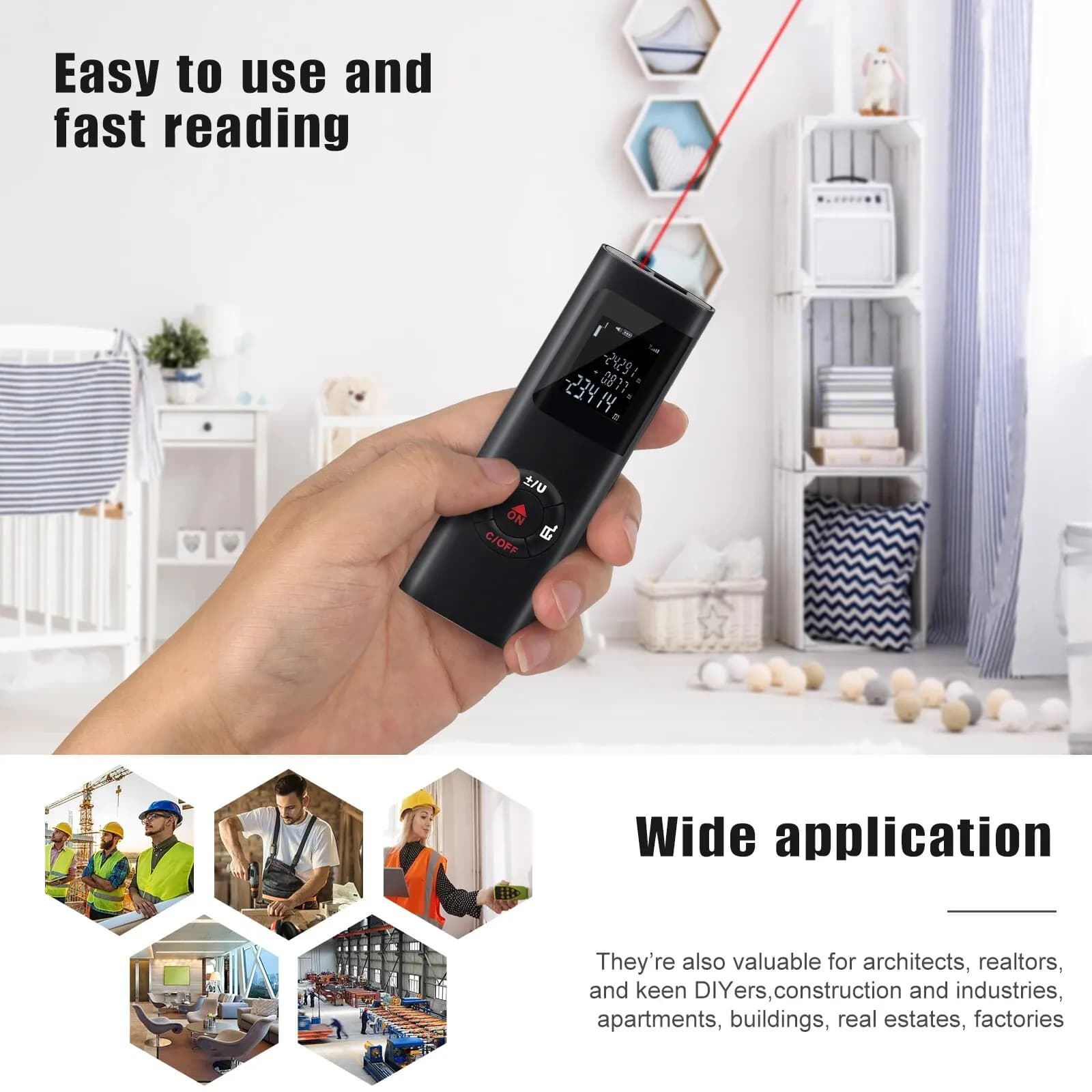 Mini télémètre laser 40M/60M rechargeable USB - Portable et précis pour pêche nomade et légère