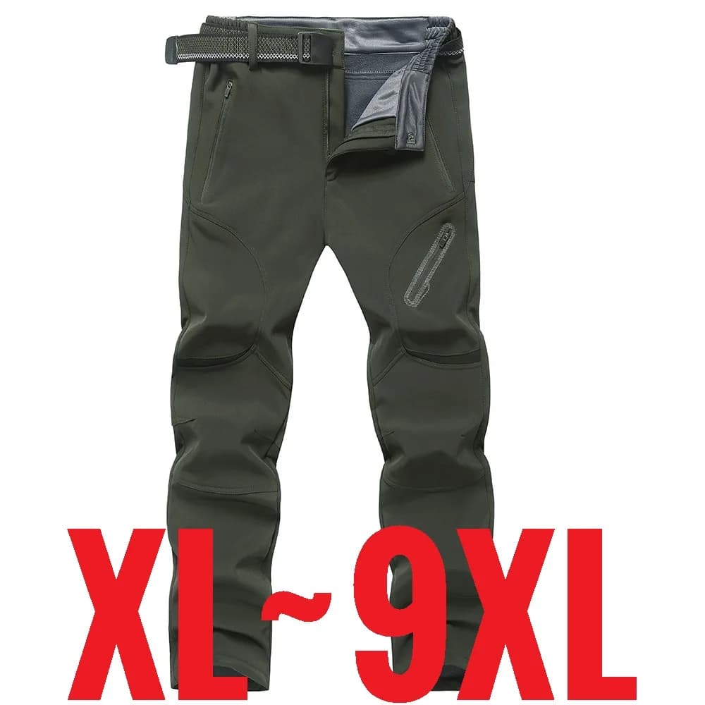 Pantalon imperméable grande taille homme doublure polaire chaud hiver automne pêche travail