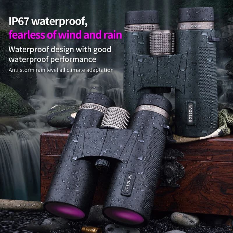 Jumelles professionnelles 12x42 HD lentille ED prisme BAK4 étanches métal pour observation oiseaux chasse camping