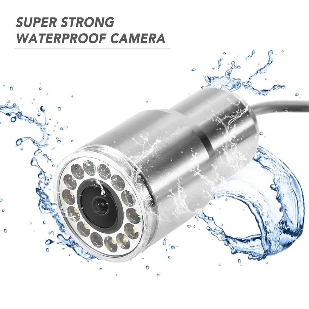 Caméra sous-marine pêche 1200TVL vision nocturne 12 LED waterproof forme poisson bateau glace accessoires