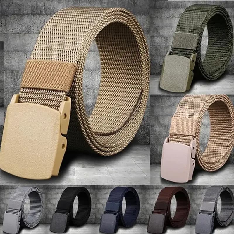 Ceinture nylon réglable pêche - 120cm, 6 couleurs, boucle plastique, pantalon pêche outdoor